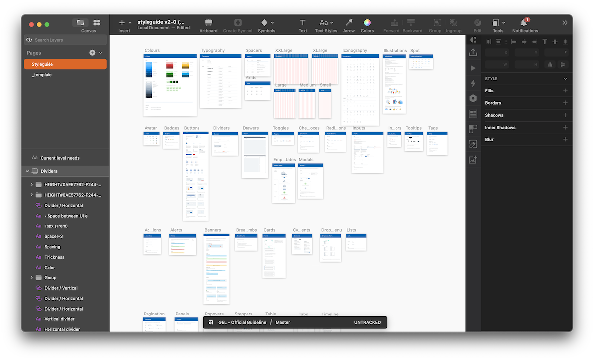 design system in Sketch